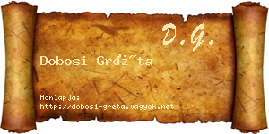 Dobosi Gréta névjegykártya